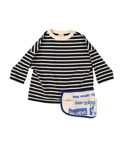 Striped Cotton Jersey Apron L/S Tee