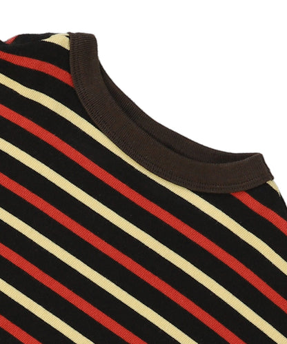 Striped Cotton Jersey Apron L/S Tee