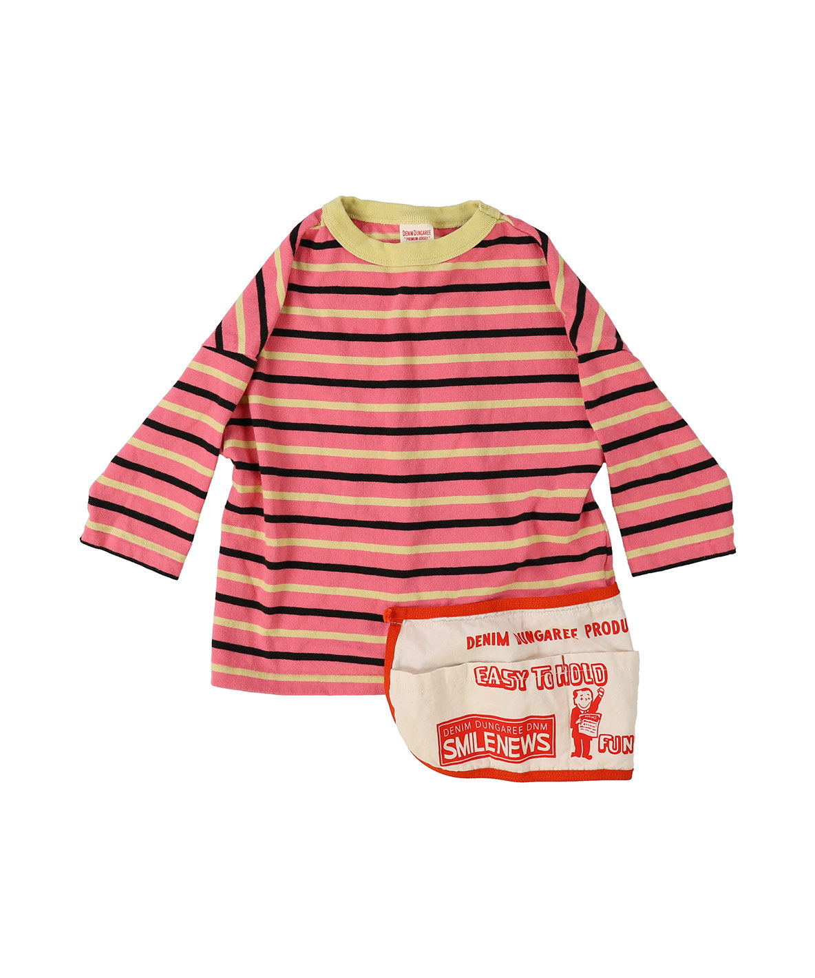 Striped Cotton Jersey Apron L/S Tee