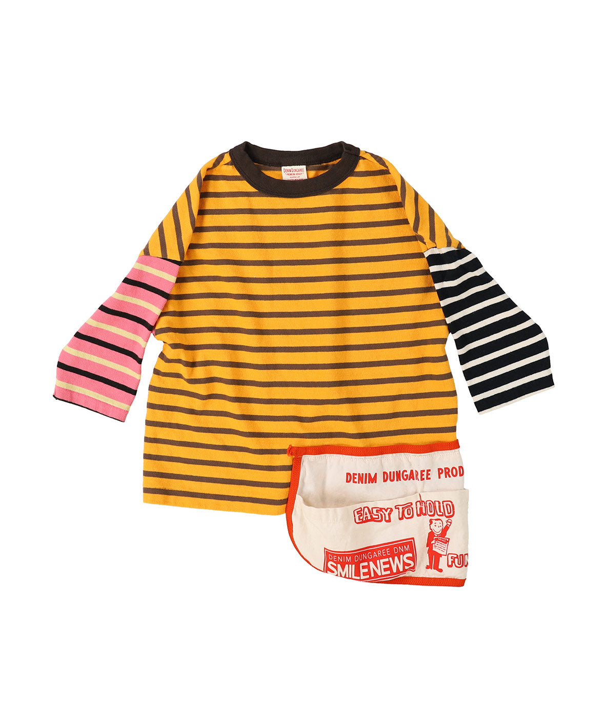 Striped Cotton Jersey Apron L/S Tee