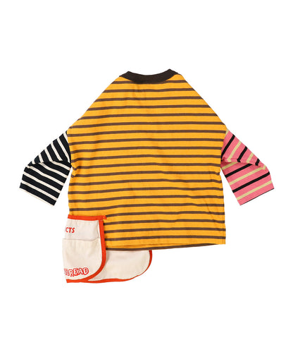 Striped Cotton Jersey Apron L/S Tee