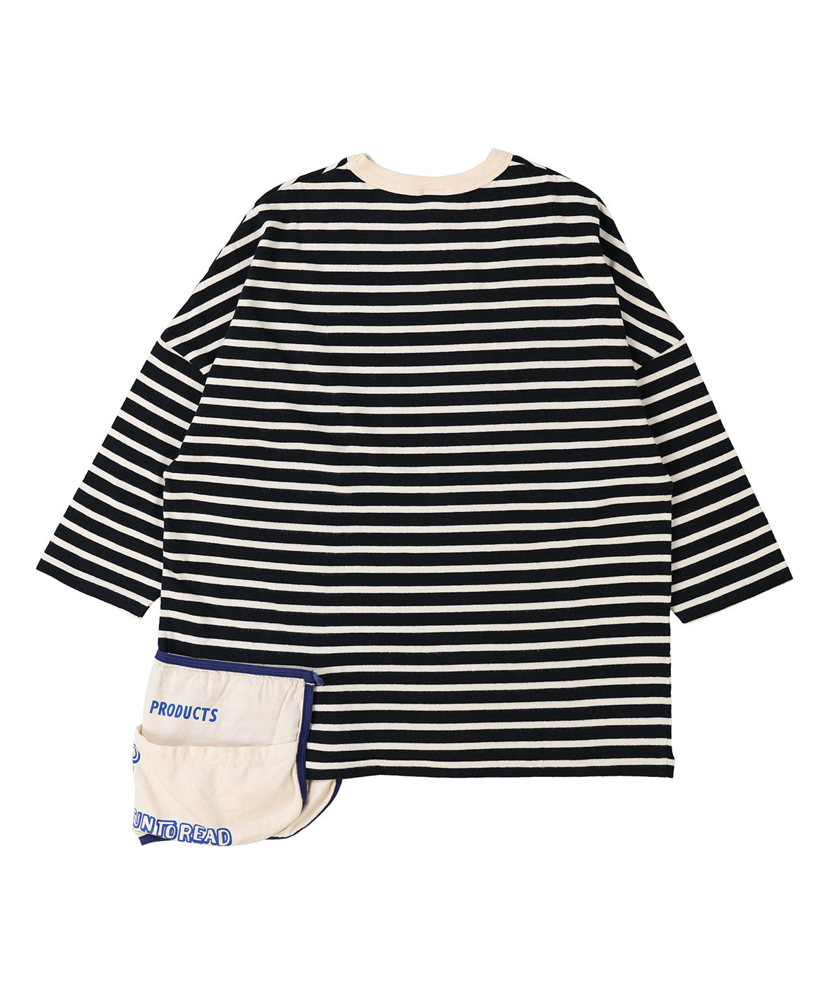 Striped Cotton Jersey Apron L/S Tee(LADIES)