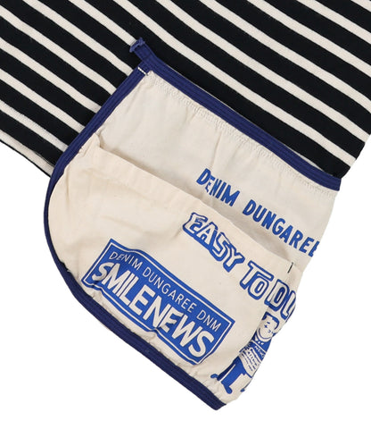 Striped Cotton Jersey Apron L/S Tee(LADIES)