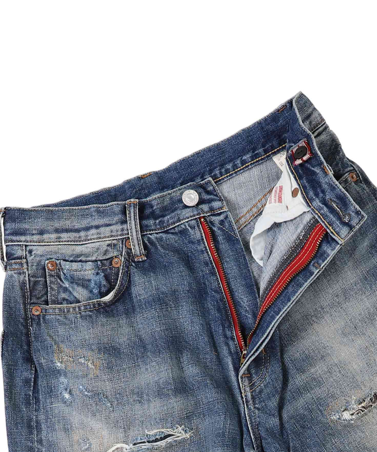 12oz HOME MADE Denim Grunge Remake Pants(LADIES)