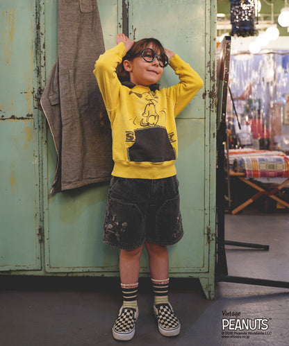 Black Denim SNOOPY Shorts