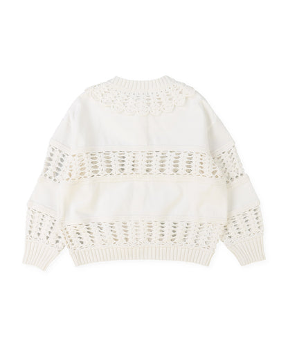 Smooth Cotton Jersey and Knit Cardigan