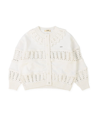 Smooth Cotton Jersey and Knit Cardigan