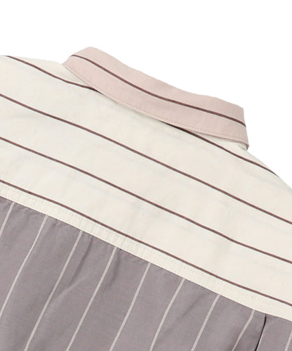 Cotton Linen Weather Striped Shirt Dress