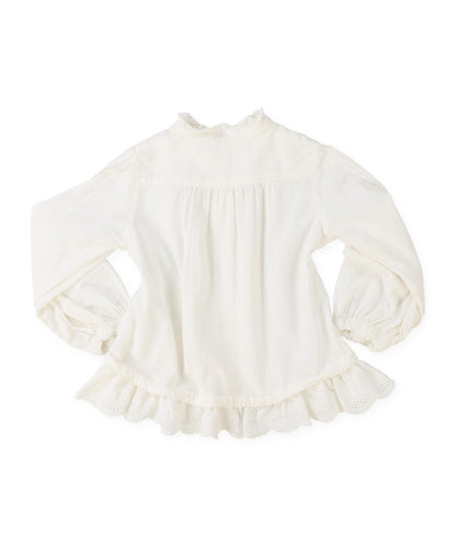 Pin Tuck Lace Frill Blouse