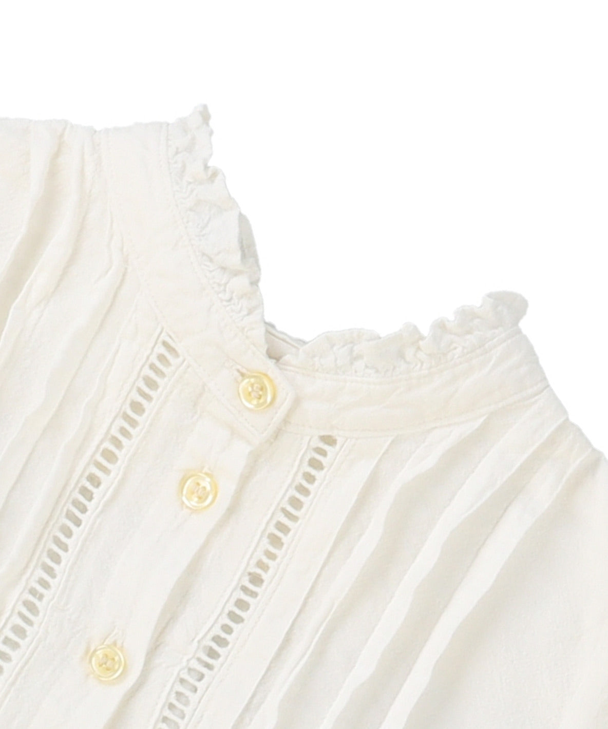 Pin Tuck Lace Frill Blouse