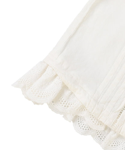 Pin Tuck Lace Frill Blouse