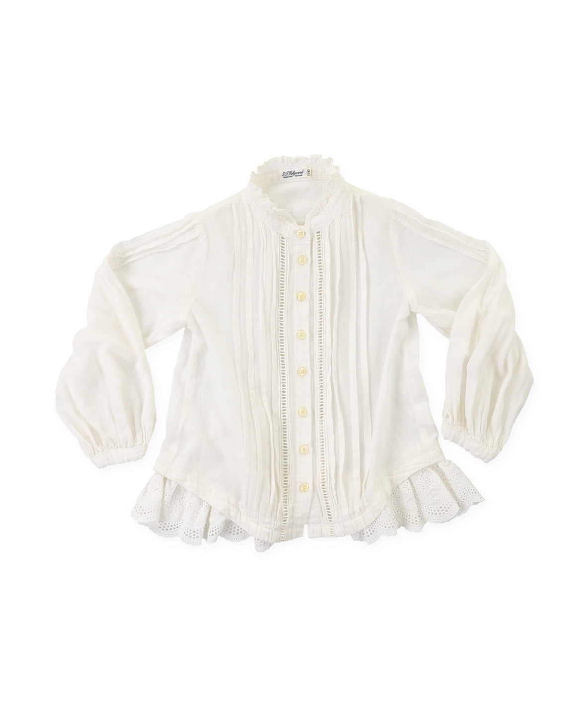 Pin Tuck Lace Frill Blouse