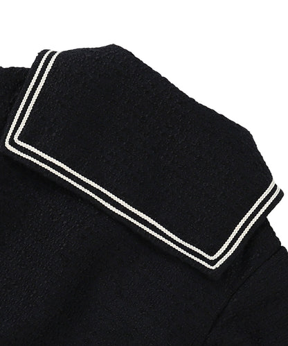 Sailor Collar Tweed Jacket