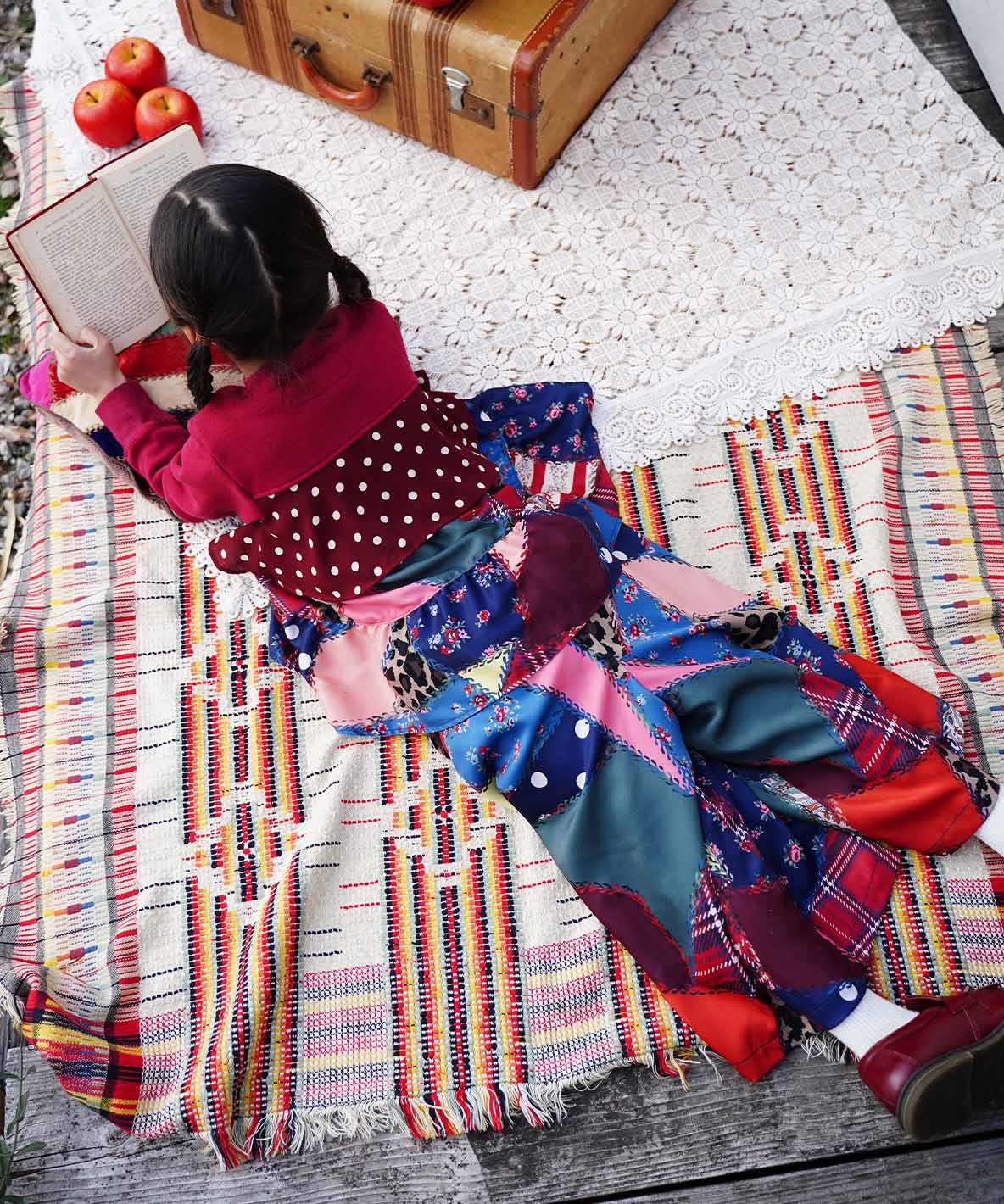 Patchwork Quilted Print Frill Back Sweatshirt