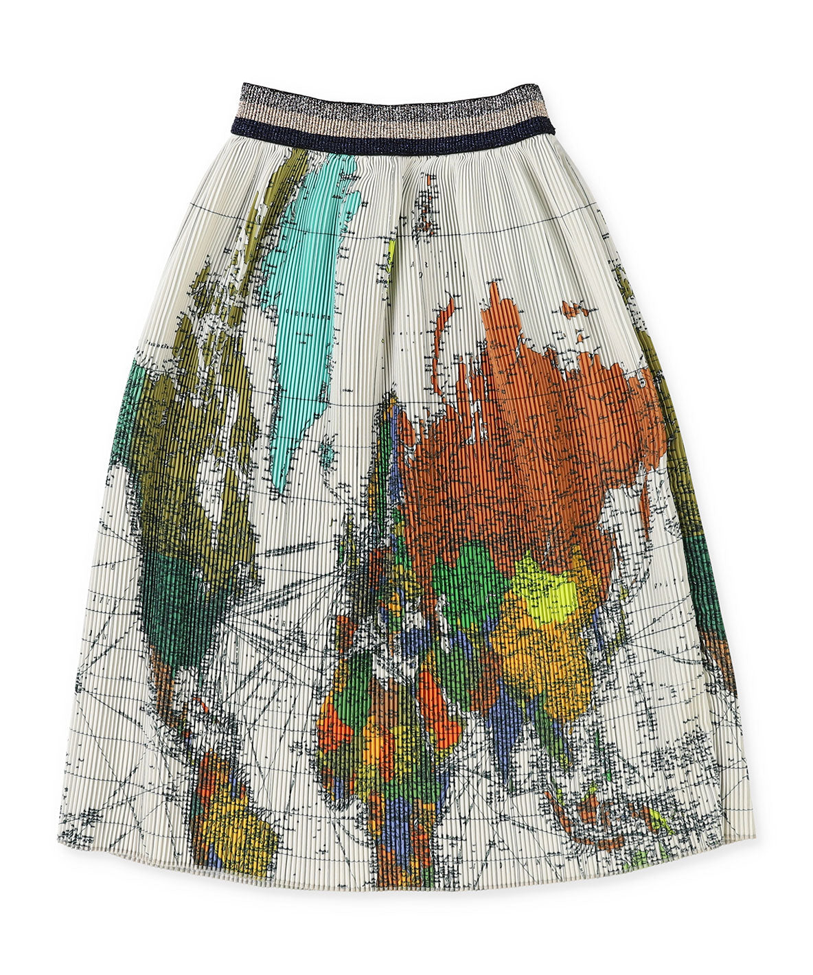Map Pleats Skirt