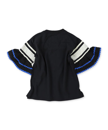 Colorful Tape Flare-sleeve Tee
