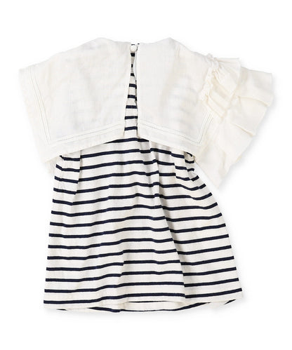Asymmetry Sailor Collar Sleeveless Tee