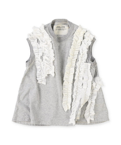 Vintage Cotton Jersey Frill Sleeveless Tee