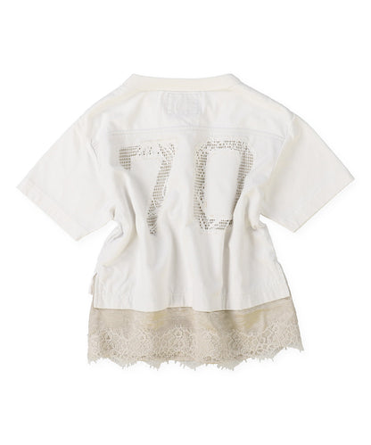 Layered-like Lace Numbering Tee