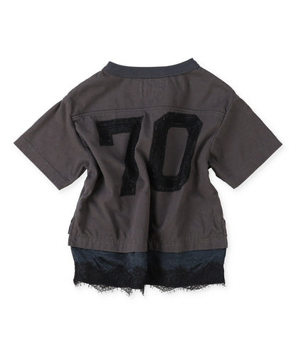 Layered-like Lace Numbering Tee
