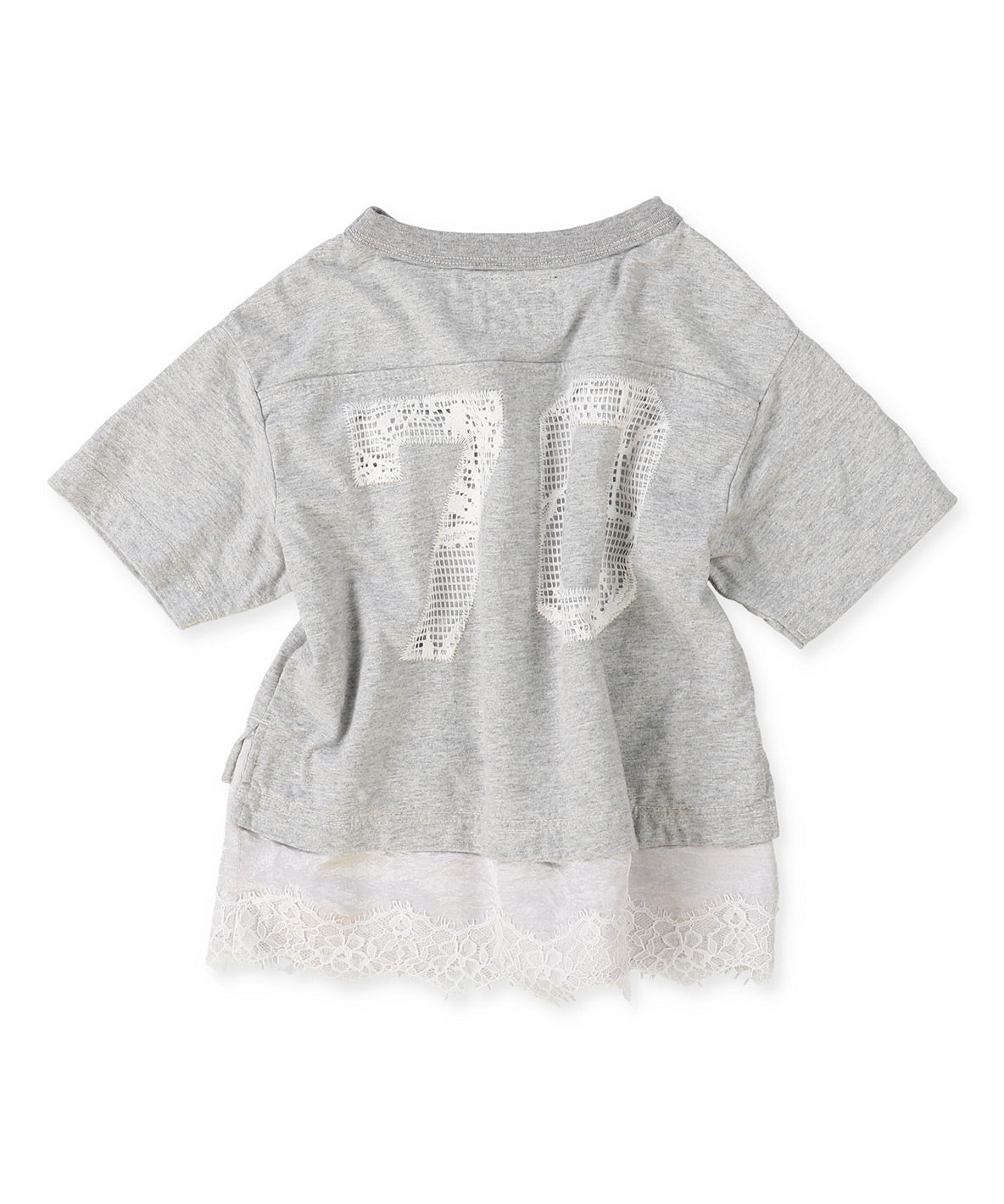 Layered-like Lace Numbering Tee