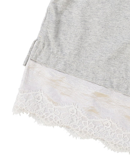 Layered-like Lace Numbering Tee