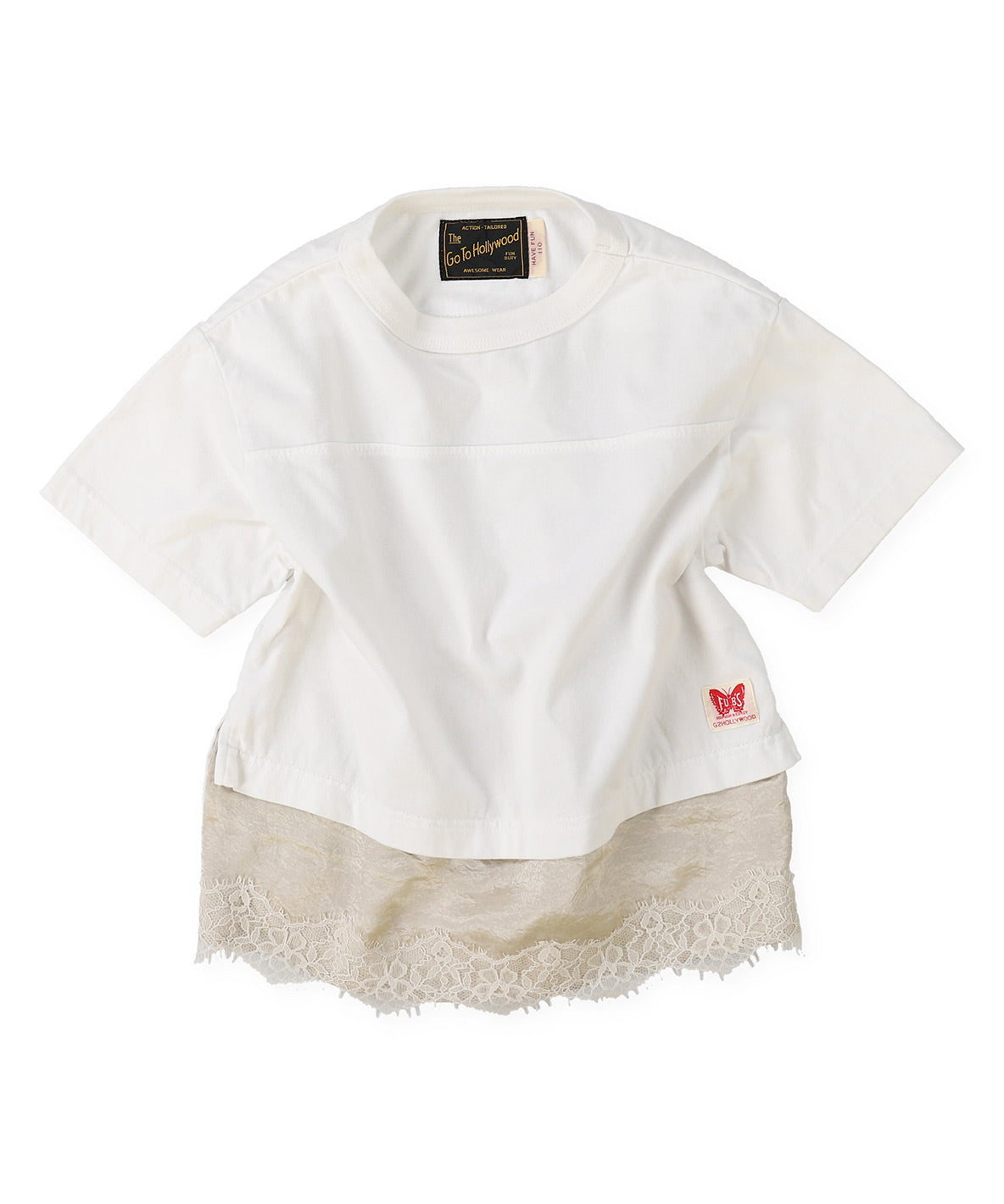 Layered-like Lace Numbering Tee