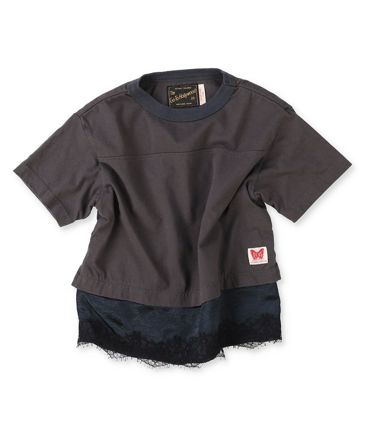 Layered-like Lace Numbering Tee
