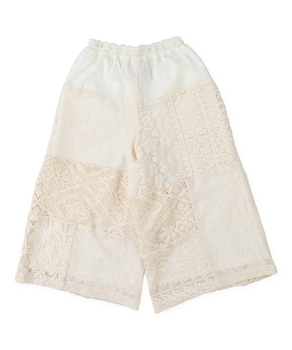 Patchwork Lace Layered-like Wide Pants