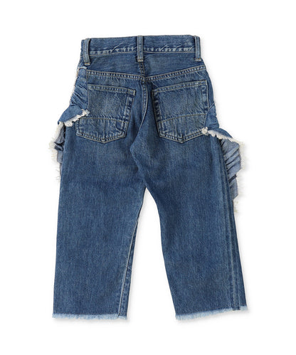 Denim Ruffled Pants