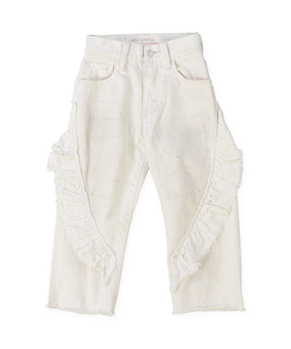 Denim Ruffled Pants