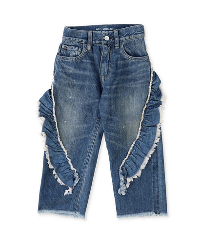 Denim Ruffled Pants