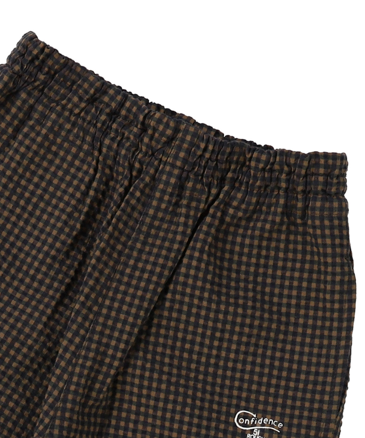 Waffle Gingham Plaid Ruffled Pants