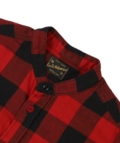Twill Block Checkered Ruffled Shirt(LADIES)