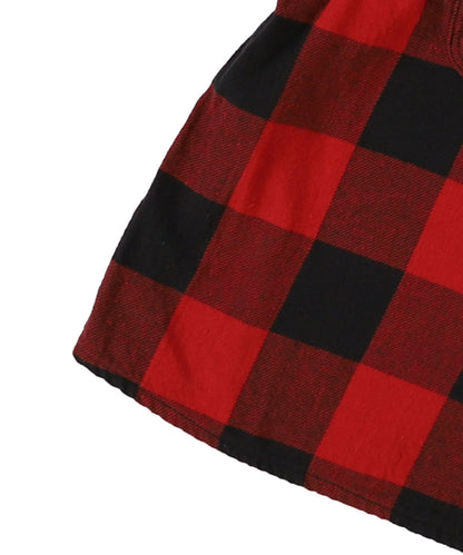 Twill Block Checkered Ruffled Shirt(LADIES)