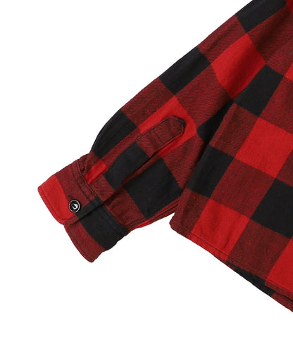 Twill Block Checkered Ruffled Shirt(LADIES)