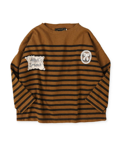 Lacy Striped Long Sleeve Tee