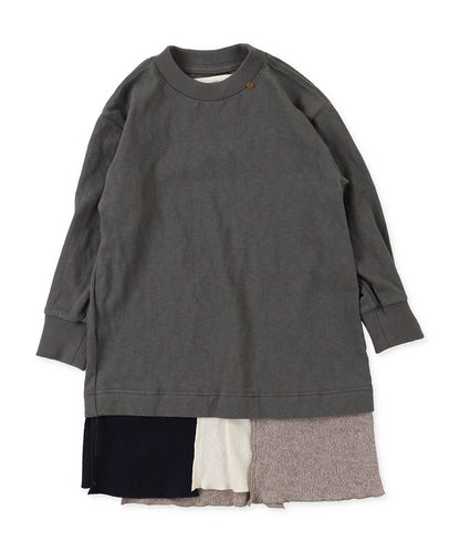 Knit-docking Long Sleeve Mini Dress