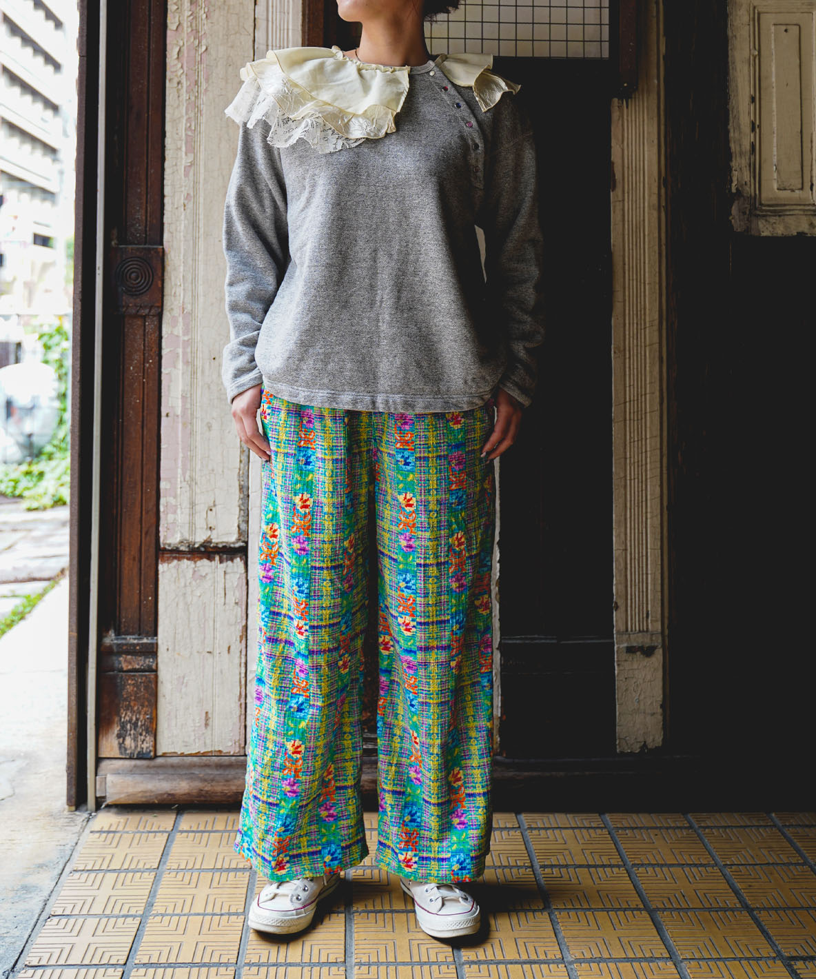 Vintage Fleece Assymetry Sweatshirt(LADIES)