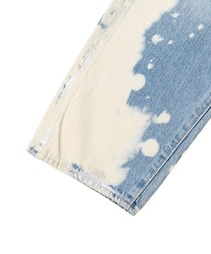 Shiny Denim Loose 5 Pocket Pants