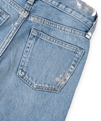 Shiny Denim Loose 5 Pocket Pants