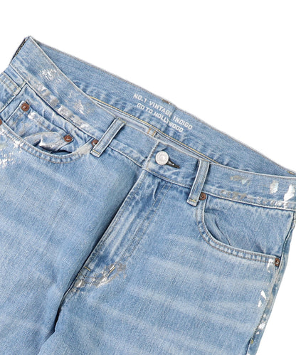 Shiny Denim Loose 5 Pocket Pants(LADIES)