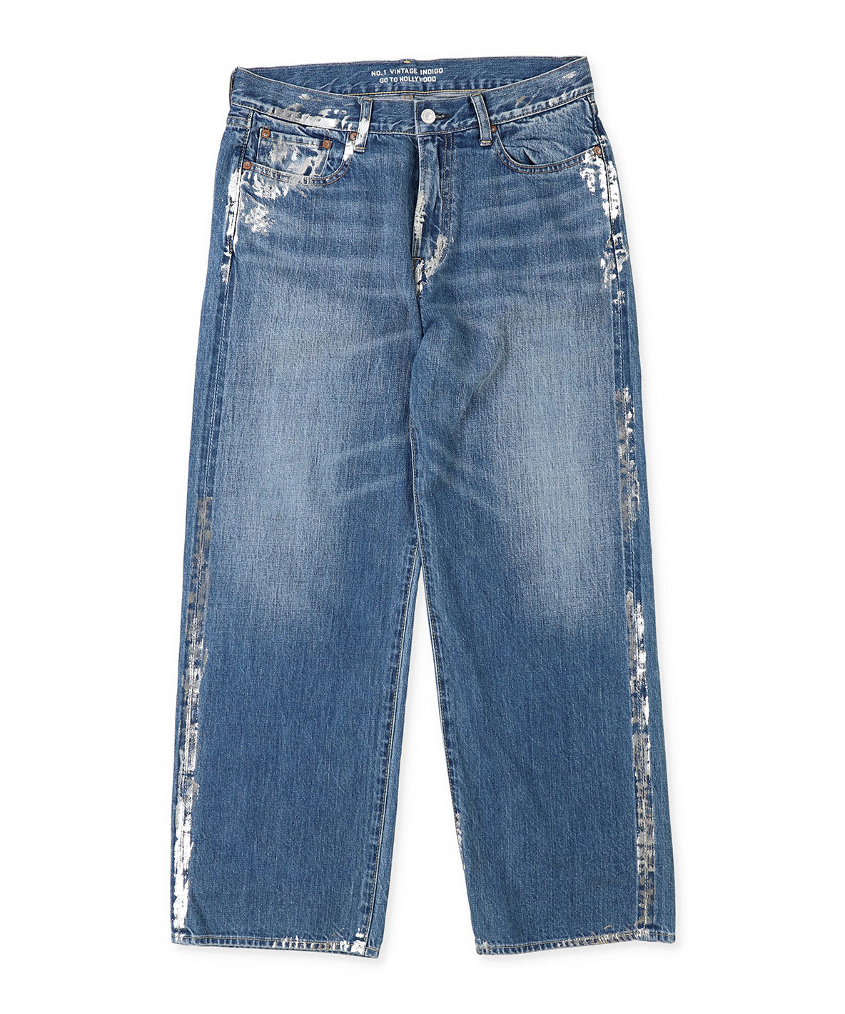Shiny Denim Loose 5 Pocket Pants(LADIES)