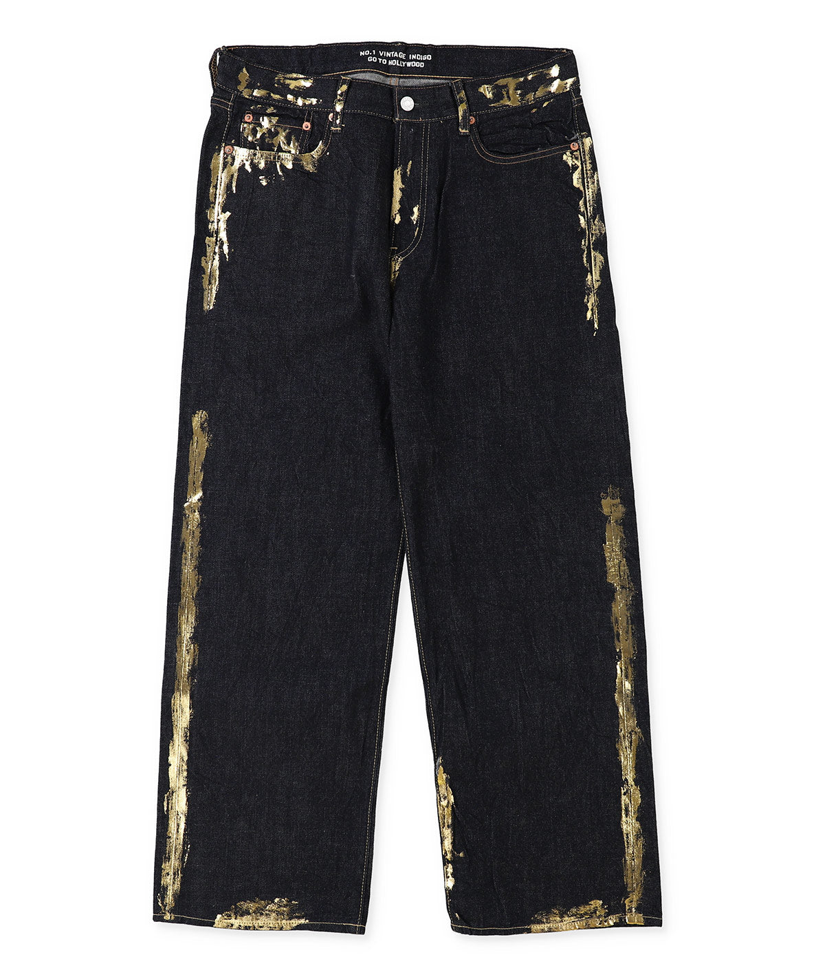 Shiny Denim Loose 5 Pocket Pants(LADIES)