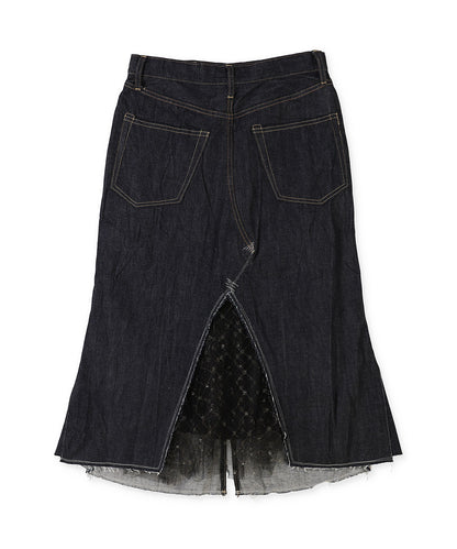 Denim Shiny Lacy Skirt(LADIES)