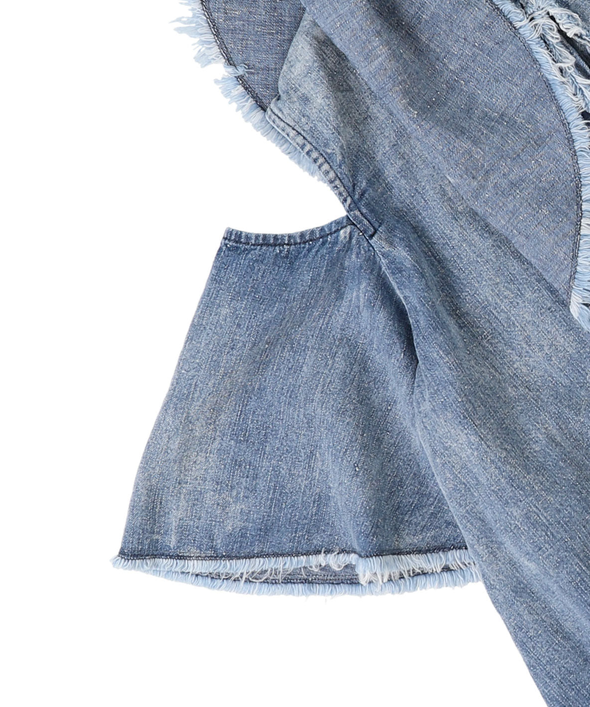 Work Denim Ruffled Blouse(LADIES)