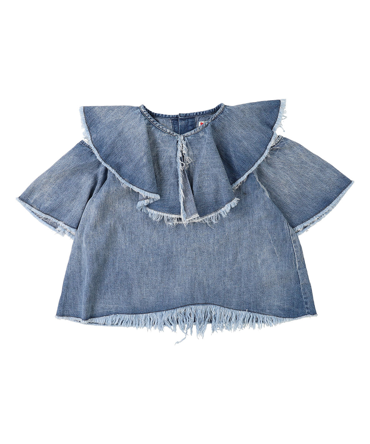 Work Denim Ruffled Blouse(LADIES)