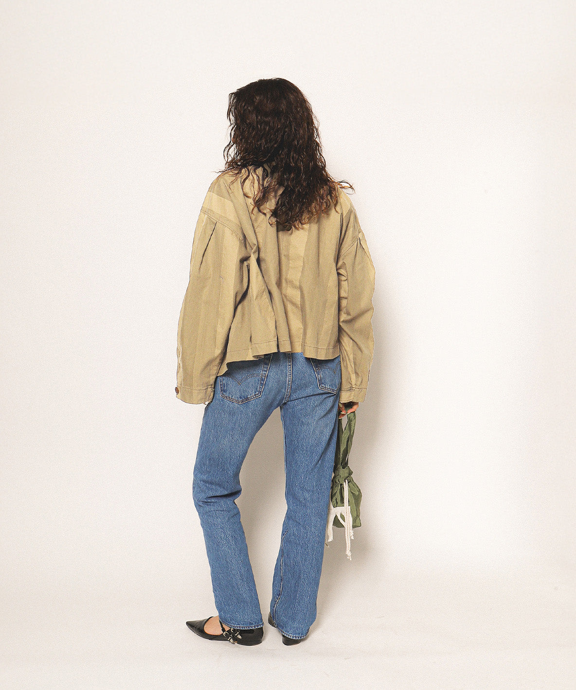Striped Chino Short Trench Coat(LADIES)