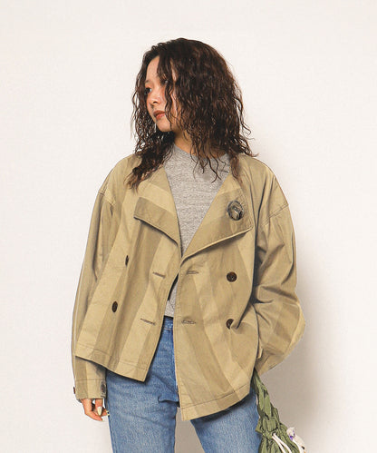 Striped Chino Short Trench Coat(LADIES)