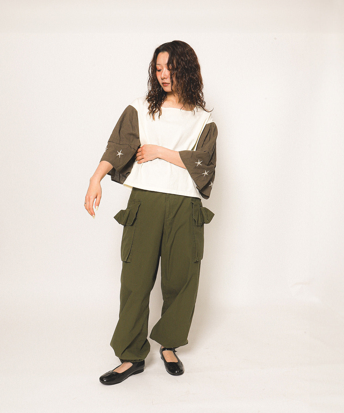 Square-neck Star Tee(LADIES)